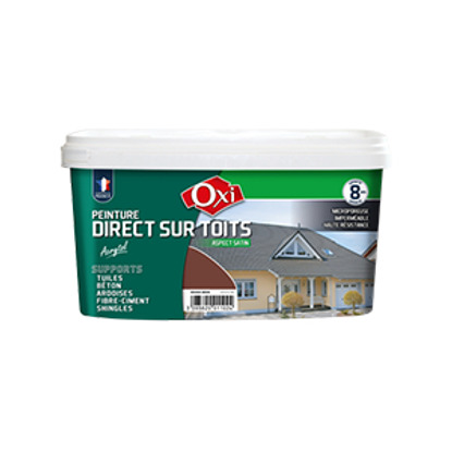 Peinture directe sur toits ocre rouge 2.5L Acrytol Oxi