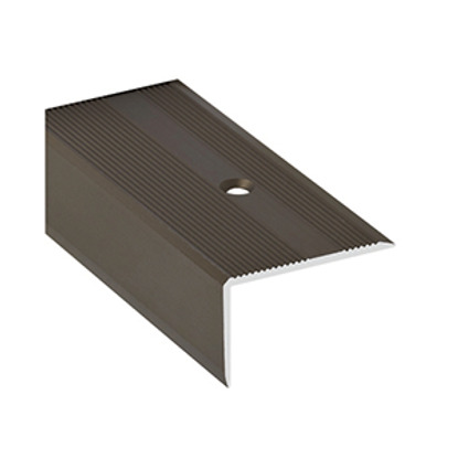 Nez de marche finition équerre 40 x 25mm stries fines, alu bronze, Romus