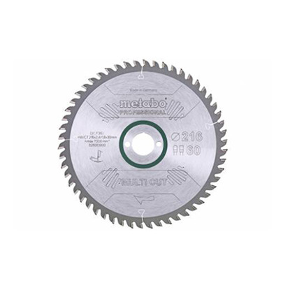 Lame de scie Multi cut - Professionnal 216x30, Z60 FZ/TZ, 5° nég Metabo
