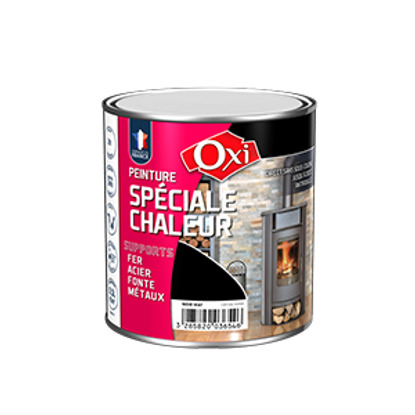 Peinture spéciale chaleur noir satin 125ml Oxi
