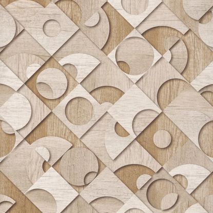 Bois géométrique 3D Naturel Papier peint Lutèce Collection Reality