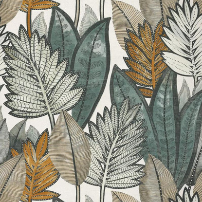 Sabal blanc céladon Collection Aventura Papier peint Casamance