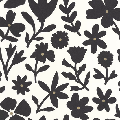 Floralie blanc noir Collection Moonlight 2 Papier peint Caselio