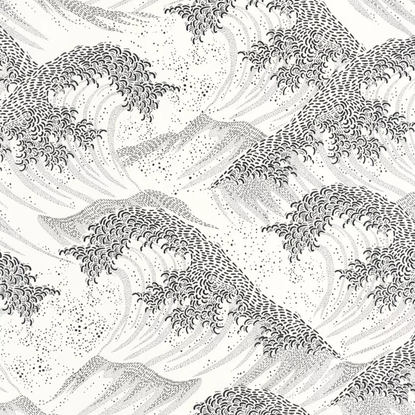 Waves blanc noir Moonlight 2 Papier peint Caselio