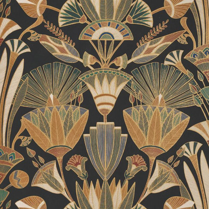 Denderah noir/multicouleurs Collection Bord du nil Papier peint Casamance