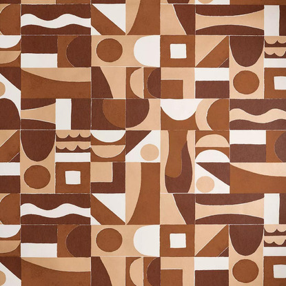 Gourna terracotta/cuivre Bord du nil Papier peint Casamance