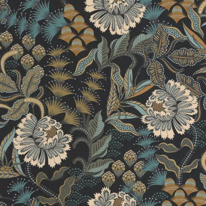 Bloomsbury noir réglisse Collection Derby Papier peint Casadeco