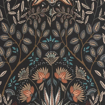 Lords noir réglisse Collection Derby Papier peint Casadeco