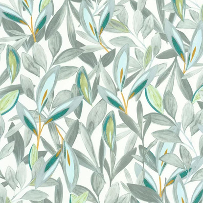 Hojas vert / blanc Collection Nicaragua Papier peint Casadeco