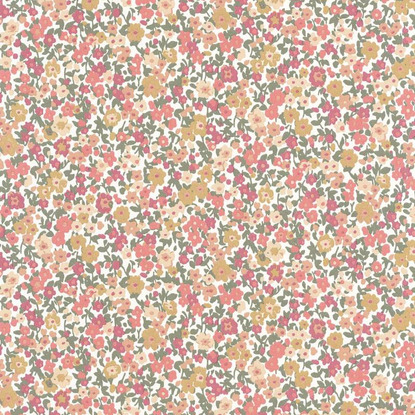 Pansy kaki / rouge / beige Collection Flower Market Papier peint Casadeco