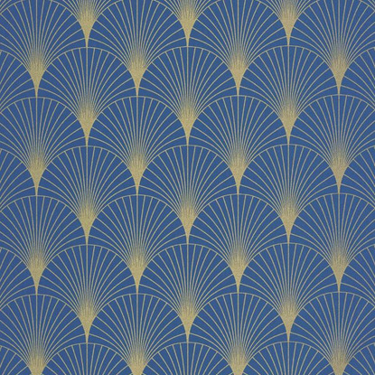 Prosperity bleu outre mer doré Collection Elégance Papier peint Caselio