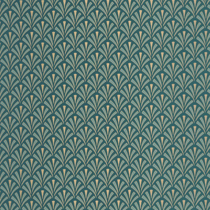 Abundance bleu canard doré Collection Elégance Papier peint Caselio