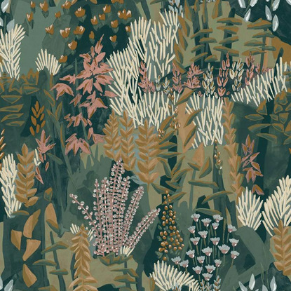Erica jaspe/mordoré Collection Jardin Félicia Papier peint Casamance