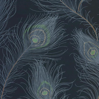 Revue bleu pétrole Collection Années folles Papier peint Casadeco