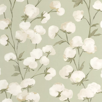 Cotton flower vert mousse Collection Soliflore Casadeco