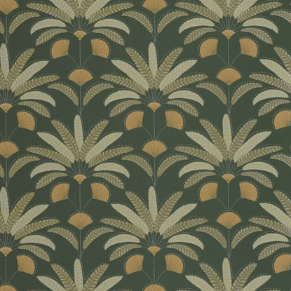 Gisèle vert bouteille Collection Maison Simeon Papier peint Caselio