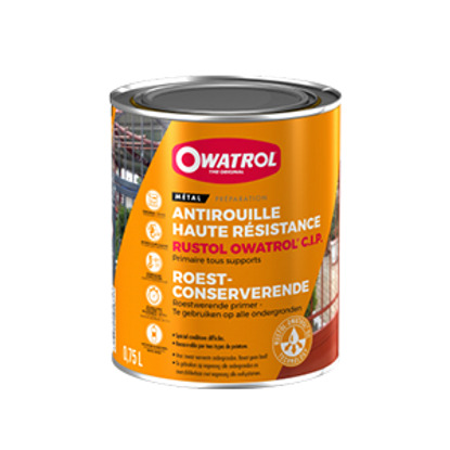 Rustol C.I.P primaire conditions extrêmes brun rouge 0.75L Owatrol