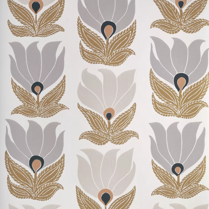 Dauphine blanc/doré Collection Square Jasmin Papier peint Casamance
