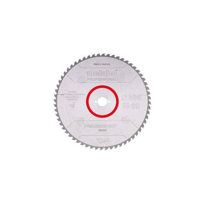 Lame de scie "Precision Cut Wood - Professionnal" 305X30 Z60 WZ 5° NÉG Metabo