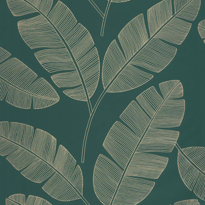Moonlight Banana Tree vert sapin Collection Green & Co Papier peint Caselio