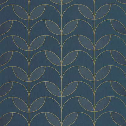 Mistinguett bleu pétrole Collection Années folles Papier peint Casadeco