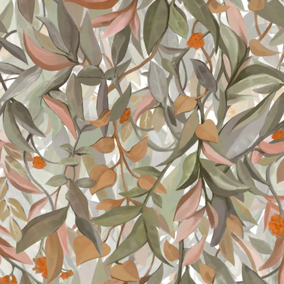 Solandra ivoire/vert amande Collection Panoramas 4 Papier peint Casamance