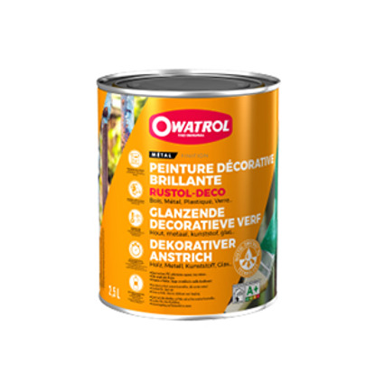 Rustol Déco peinture décorative brillante blanc pur RAL 9010 0.75L Owatrol